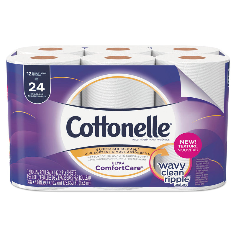 Cottonelle Ultra Comfortcare Toilet Paper, Soft Tissue, Septic Safe, 2 Ply, 142/Roll, 12 Rolls/Pack, 4 Packs/Carton - KCC48605