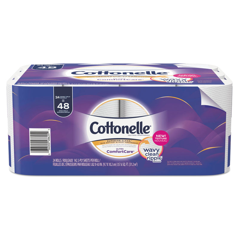 Cottonelle Ultra Comfortcare Toilet Paper, Soft Tissue, Septic Safe, 2 Ply, 142/Roll, 24 Rolls/Pack, 2 Packs/Carton - KCC48625