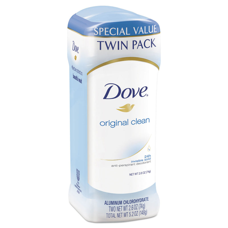 Dove Invisible Solid Antiperspirant Deodorant, Original, 2.6 Oz Deodorant Stick, 6/Ct - UNI51910CT