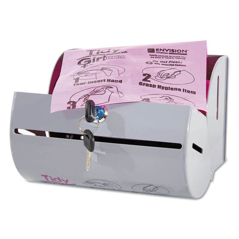 Tidy Girl Plastic Feminine Hygiene Disposal Bag Dispenser, Gray - STOTGUDPV2