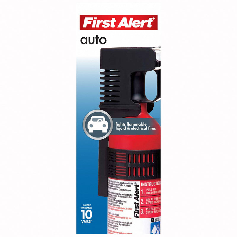 First Alert Fire Extinguisher, Dry Chemical, Sodium Bicarbonate, 2 lb, 5B:C UL Rating - AUTO5