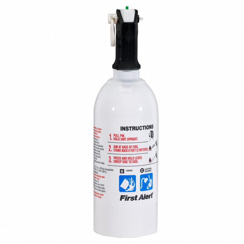 First Alert Fire Extinguisher, Dry Chemical, Sodium Bicarbonate, 2 lb, 5B:C UL Rating - KITCHEN5