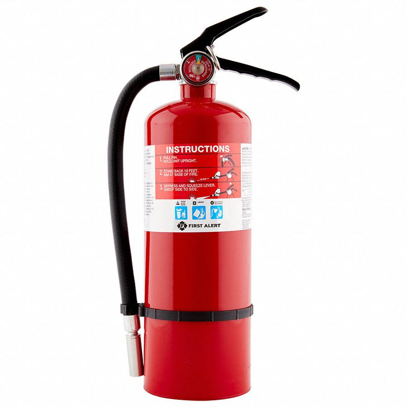 First Alert Fire Extinguisher, Dry Chemical, Monoammonium Phosphate, 5 lb, 3A:40B:C UL Rating - PRO5