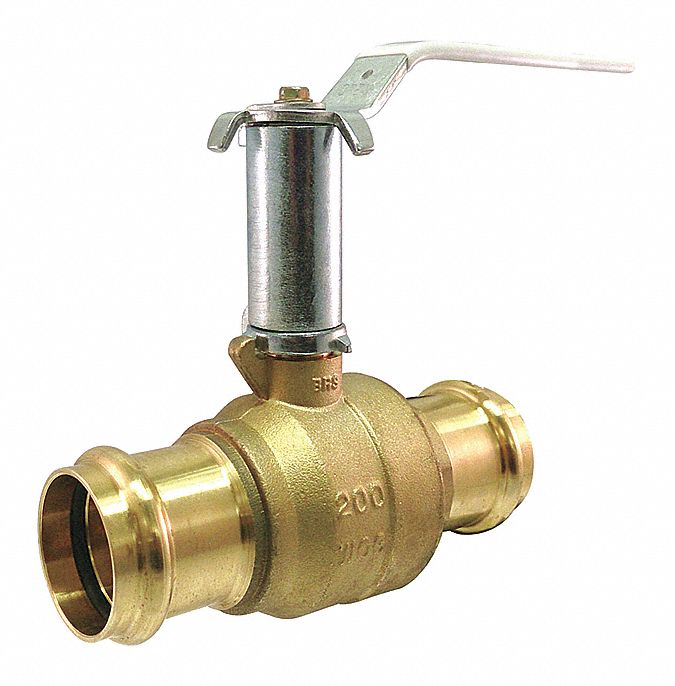 Milwaukee Valve Ball Valve, Brass, Inline, 2-Piece, Pipe Size 2 in, Tube Size 2 in - UPBA-481B - 200