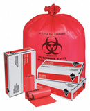 Tough Guy Biohazard Bags, 45 gal., HDPE, Red, Infectious Waste, PK 200 - 31DK92