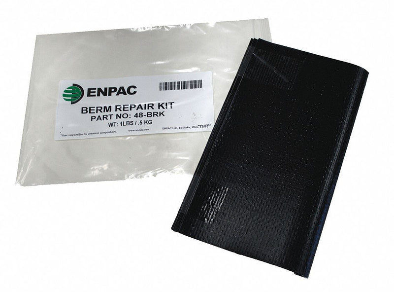 Enpac Spill Berm, 8 in Length, 11 in Width, 1/10 in Height, Black Color - 48-BRK