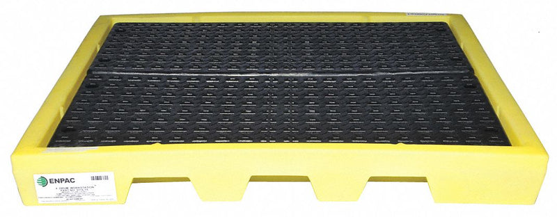 Enpac Spill Containment Pallets, Uncovered, 40 gal Spill Capacity, 6,000 lb - 5116-YE