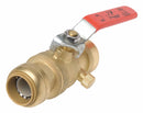 Sharkbite Ball Valve, Lead-Free DZR Brass, Inline, 2-Piece, Pipe Size 3/4 in, Tube Size 3/4 in - 22305-0000LF