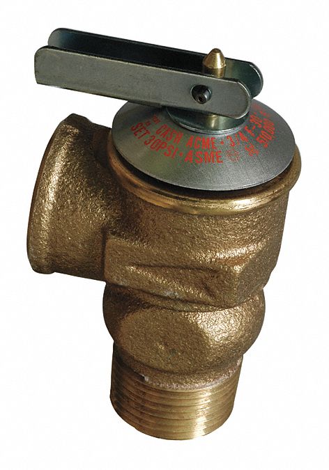Cash Acme Brass Safety Relief Valve, MNPT Inlet Type, FNPT Outlet Type - F-30