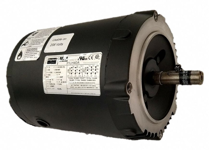 Dayton 1/3 HP, General Purpose Motor, 3-Phase, 1765 Nameplate RPM, 230/460 Voltage, 56C Frame - 31LH40