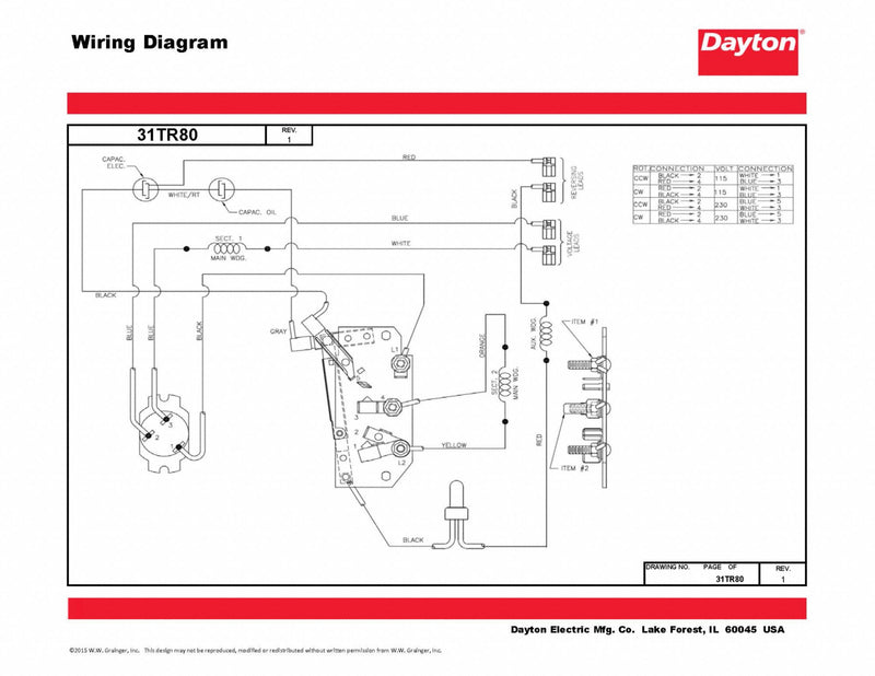 Dayton 1 HP, General Purpose Motor, Capacitor-Start/Run, 1725 Nameplate RPM, 115/208-230 Voltage - 119162