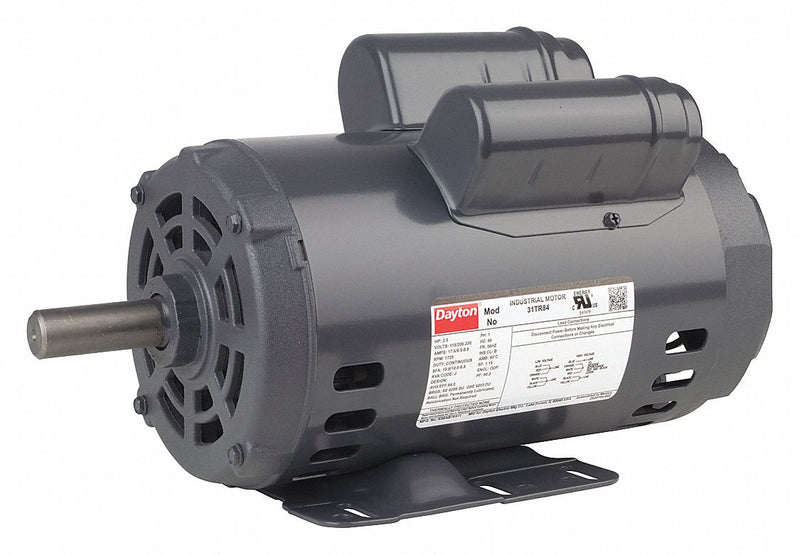 Dayton 2 HP, General Purpose Motor, Capacitor-Start/Run, 1725 Nameplate RPM, 115/208-230 Voltage - 31TR84