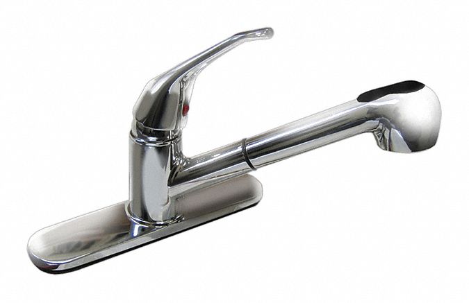 Dominion Chrome, Straight, Kitchen Sink Faucet, Manual Faucet Activation, 1.80 gpm - 77-2100