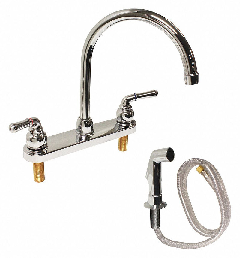 Dominion Chrome, Gooseneck, Kitchen Sink Faucet, Manual Faucet Activation, 1.75 gpm - 77-6105