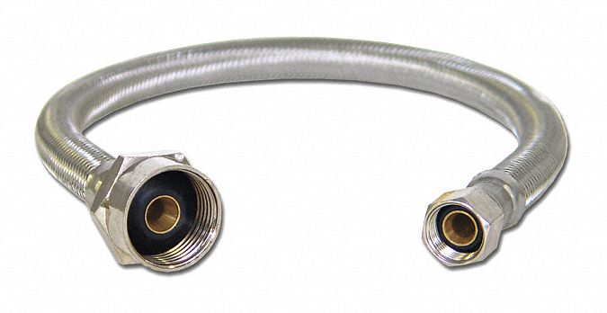 Kissler Toilet Connector, Hose Fittings Brass 3/8 in F Compression x Brass 7/8 in FIP, 5/16 in, 12 in - 88-2908
