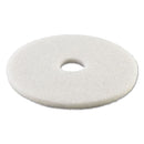 Boardwalk Polishing Floor Pads, 12" Diameter, White, 5/Carton - BWK4012WHI