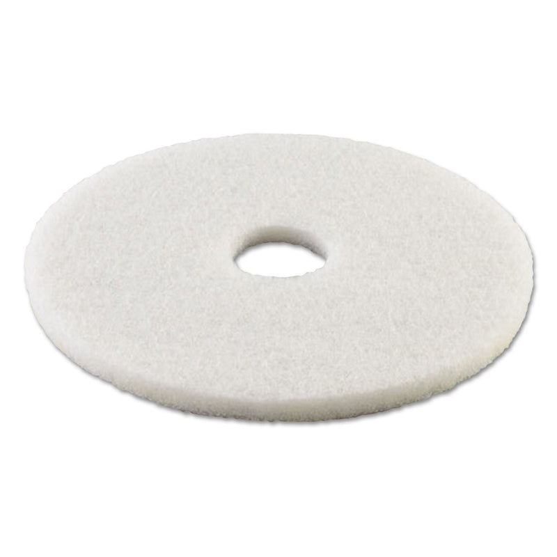 Boardwalk Polishing Floor Pads, 20" Diameter, White, 5/Carton - BWK4020WHI