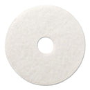 Boardwalk Polishing Floor Pads, 18" Diameter, White, 5/Carton - BWK4018WHI