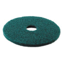 Boardwalk Heavy-Duty Scrubbing Floor Pads, 18" Diameter, Green, 5/Carton - BWK4018GRE