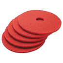 Boardwalk Buffing Floor Pads, 14" Diameter, Red, 5/Carton - BWK4014RED