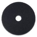 Boardwalk Stripping Floor Pads, 12" Diameter, Black, 5/Carton - BWK4012BLA