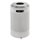 Rubbermaid Silhouette Waste Receptacle, Round, Steel, 26 Gal, Silver Metallic - RCPDRR24TSM
