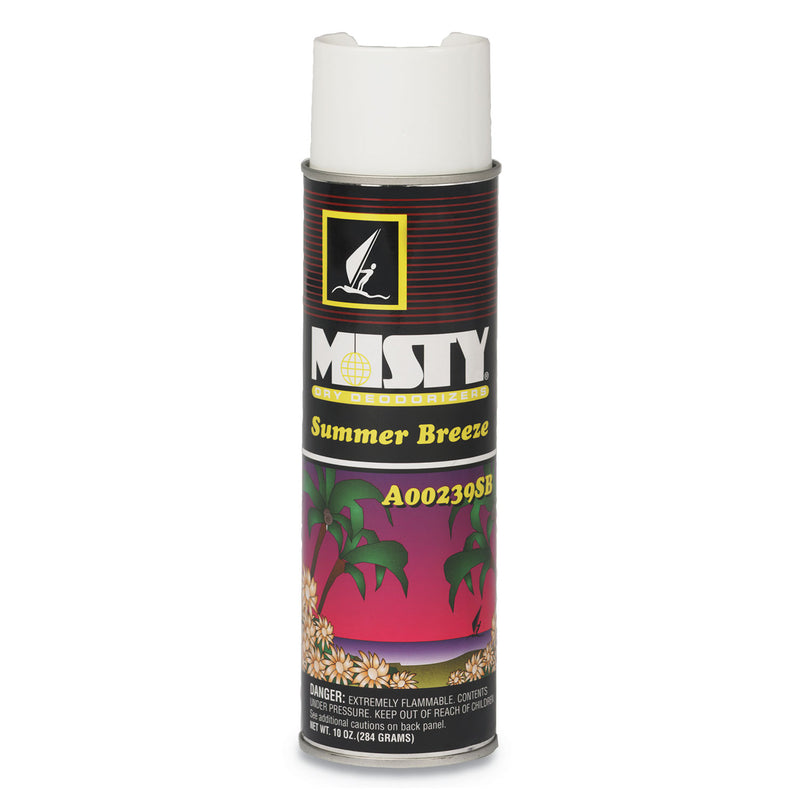 Misty Handheld Air Deodorizer, Summer Breeze, 10 Oz Aerosol, 12/Carton - AMR1001868