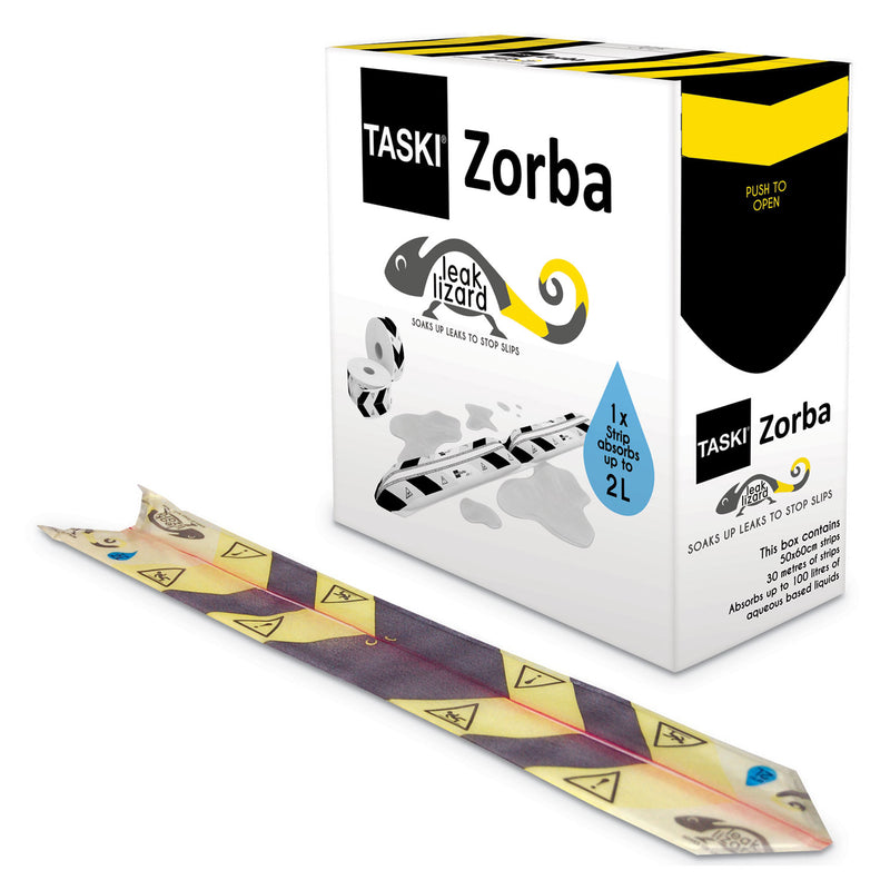 Diversey Zorba Absorbent Control Strips, 0.5 Gal, 4.7" X 23.6", 50/Pack - DVOD7523269