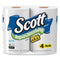 Scott Rapid-Dissolving Toilet Paper, Bath Tissue, Septic Safe, 1-Ply, White, 231 Sheets/Roll, 4/Rolls/Pack, 12 Packs/Carton - KCC47617