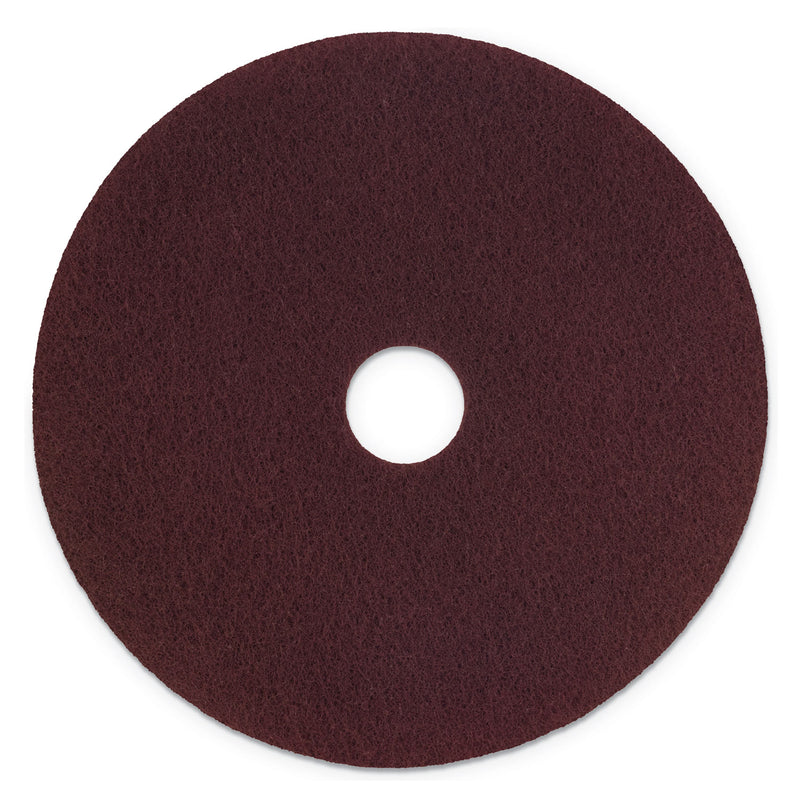 Scotch-Brite Surface Preparation Pad Plus, 17" Diameter, Maroon, 5/Carton - MMMSPPP17