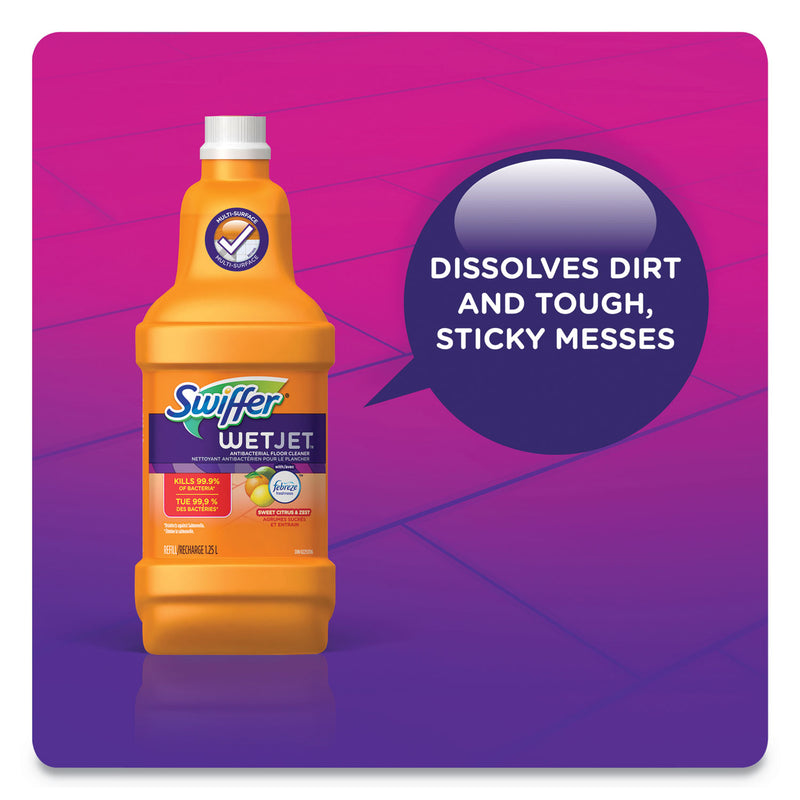 Swiffer Wetjet System Cleaning-Solution Refill, Citrus Scent, 1.25 L Bottle, 4/Carton - PGC77812