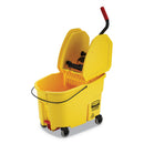 Rubbermaid Wavebrake 2.0 Bucket/Wringer Combos, Down-Press, 44 Qt, Plastic, Yellow - RCPFG757688YEL