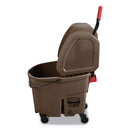 Rubbermaid Wavebrake 2.0 Bucket/Wringer Combos, Down-Press, 35 Qt, Plastic, Brown - RCPFG757788BRN
