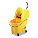 Rubbermaid Wavebrake 2.0 Bucket/Wringer Combos, Down-Press, 35 Qt, Plastic, Yellow - RCPFG757788YEL