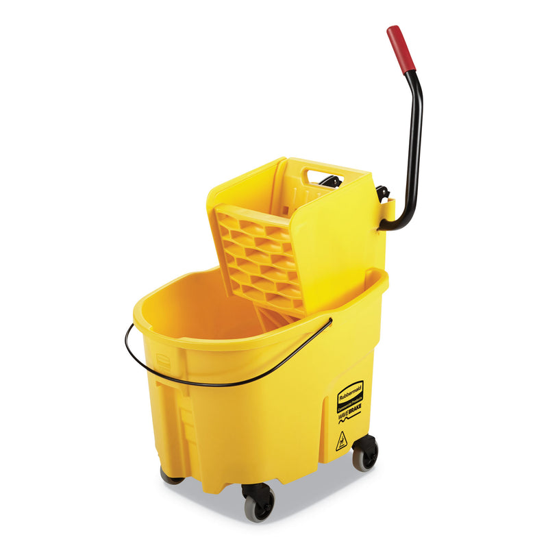 Rubbermaid Wavebrake 2.0 Bucket/Wringer Combos, Side-Press, 35 Qt, Plastic, Yellow - RCPFG758088YEL