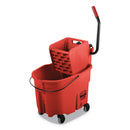 Rubbermaid Wavebrake 2.0 Bucket/Wringer Combos, Side-Press, 35 Qt, Plastic, Red - RCPFG758888RED