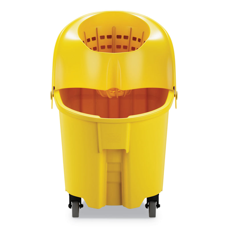 Rubbermaid Wavebrake 2.0 Bucket/Wringer Combos, Down-Press, 35 Qt, Plastic, Yellow - RCPFG759088YEL