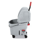 Rubbermaid Wavebrake 2.0 Bucket/Wringer Combos, Down-Press, 35 Qt, Plastic, Gray - RCPFG1863899