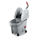 Rubbermaid Wavebrake 2.0 Bucket/Wringer Combos, Down-Press, 35 Qt, Plastic, Gray - RCPFG1863899