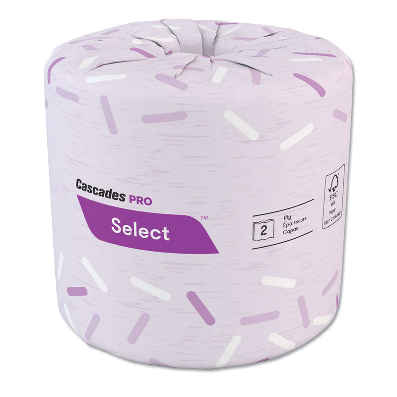 Cascades Select Standard Bath Tissue, 2-Ply, 4 1/2" Dia, 500 Sheets/Roll, 96 Rolls/Carton - CSDB046