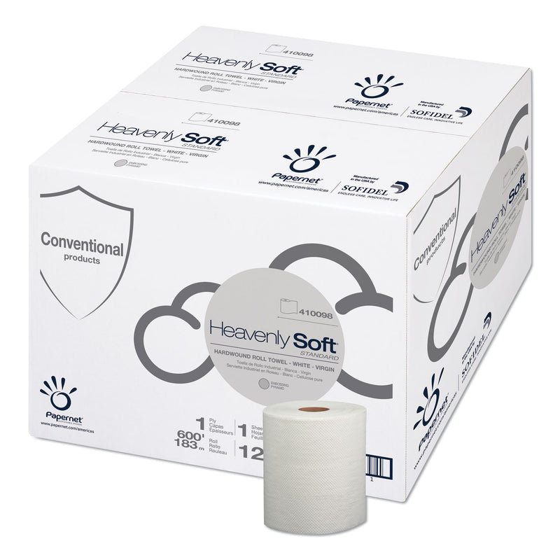Papernet Heavenly Soft Paper Towel, 7.8" X 600 Ft, White, 12 Rolls/Carton - SOD410098