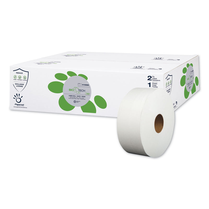 Papernet Biotech Toilet Tissue, Septic Safe, 2-Ply, White, 3.3" X 700 Ft, 12 Rolls/Carton - SOD415594