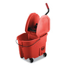 Rubbermaid Wavebrake 2.0 Bucket/Wringer Combos, 35 Qt, Down Press, Plastic, Red - RCPFG757888RED
