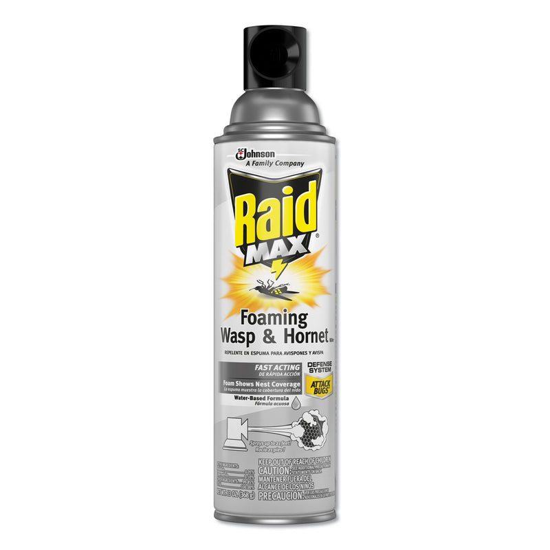 Raid Max Foaming Wasp And Hornet Killer, 13 Oz Aerosol, 12/Carton - SJN695908