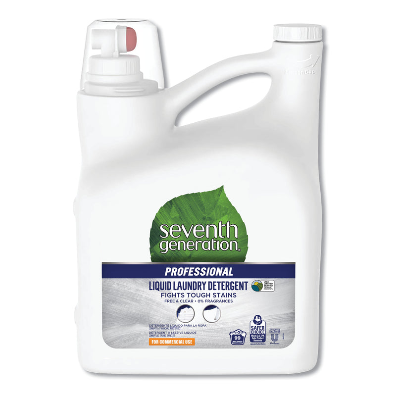 Seventh Generation Liquid Laundry Detergent, Free And Clear Scent, 150 Oz Bottle, 4/Carton - SEV44732CT
