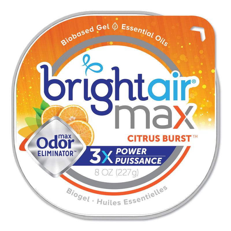 Bright Air Max Odor Eliminator Air Freshener, Citrus Burst, 8 Oz, 6/Carton - BRI900436
