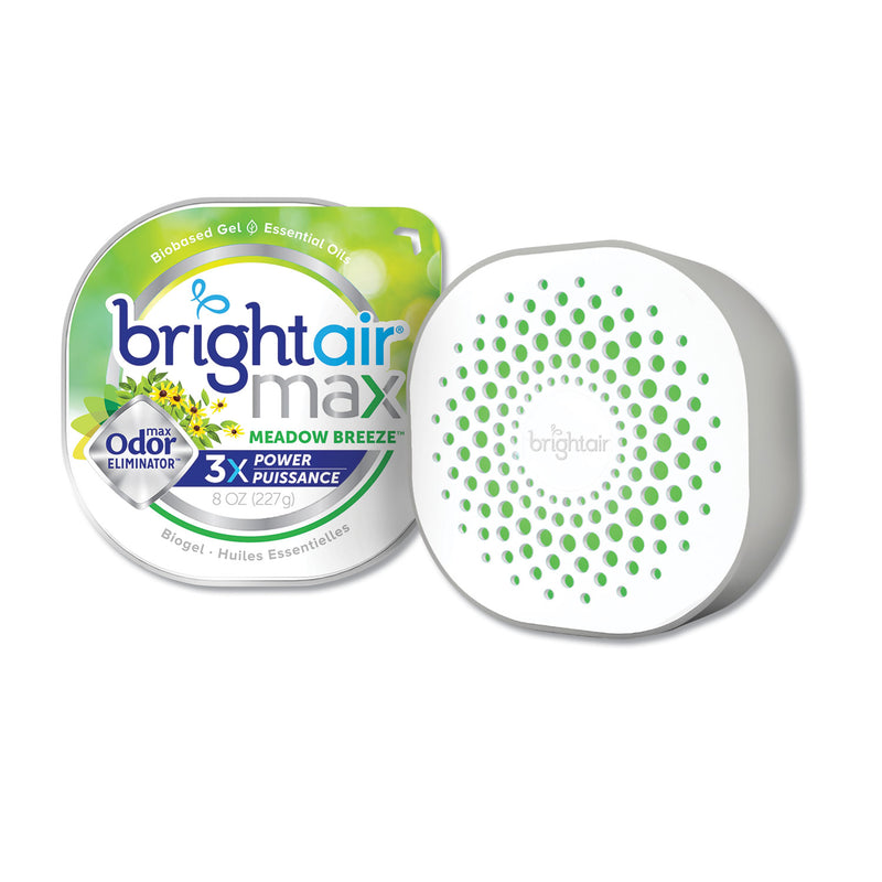 Bright Air Max Odor Eliminator Air Freshener, Meadow Breeze, 8 Oz, 6/Carton - BRI900438