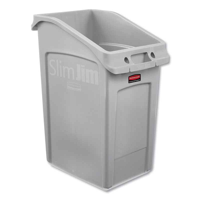 Rubbermaid Slim Jim Under-Counter Container, 23 Gal, Polyethylene, Gray - RCP2026721