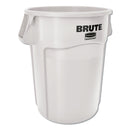 Rubbermaid Vented Round Brute Container, 44 Gal, White, Resin, 4/Carton - RCP1779740
