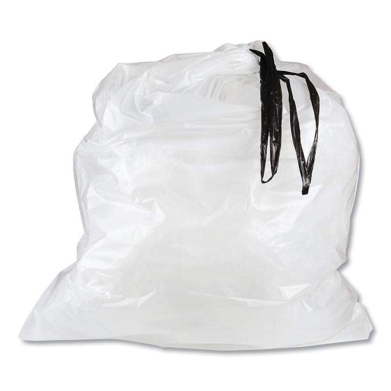Inteplast Draw-Tuff Institutional Draw-Tape Can Liners, 55 Gal, 1.9 Mil, 42.5" X 35.5", Natural, 50/Carton - IBSDT55DRUM